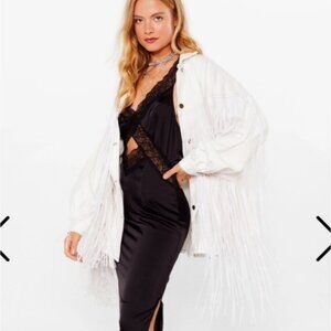 Nwt fringe white jacket